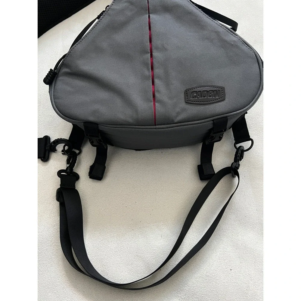 Caden Sling Camera Bag Gray Red DSLR Mirrorless Case Padded Crossbody Backpack